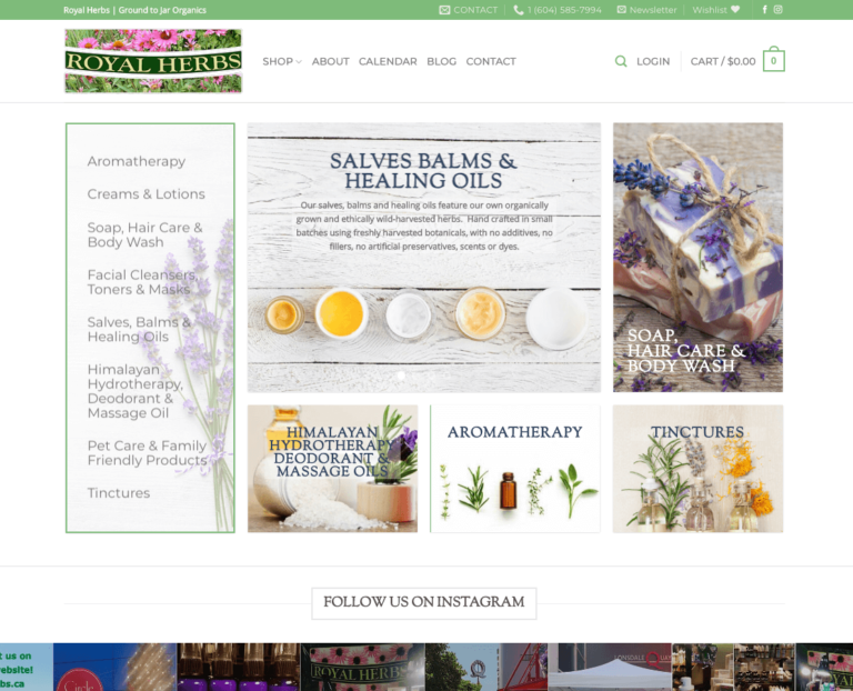 Royal Herbs Homepage